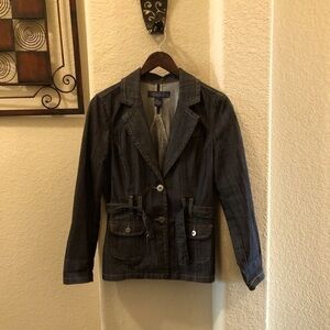 Baccini Denim Jacket Belted Size M